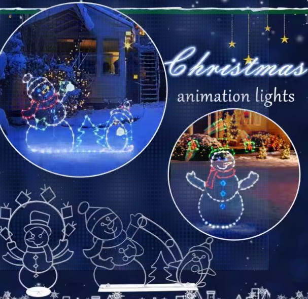 Outdoor Xmas Lighting Ideas - Lampu LED Snowball Berbentuk Manusia Salju