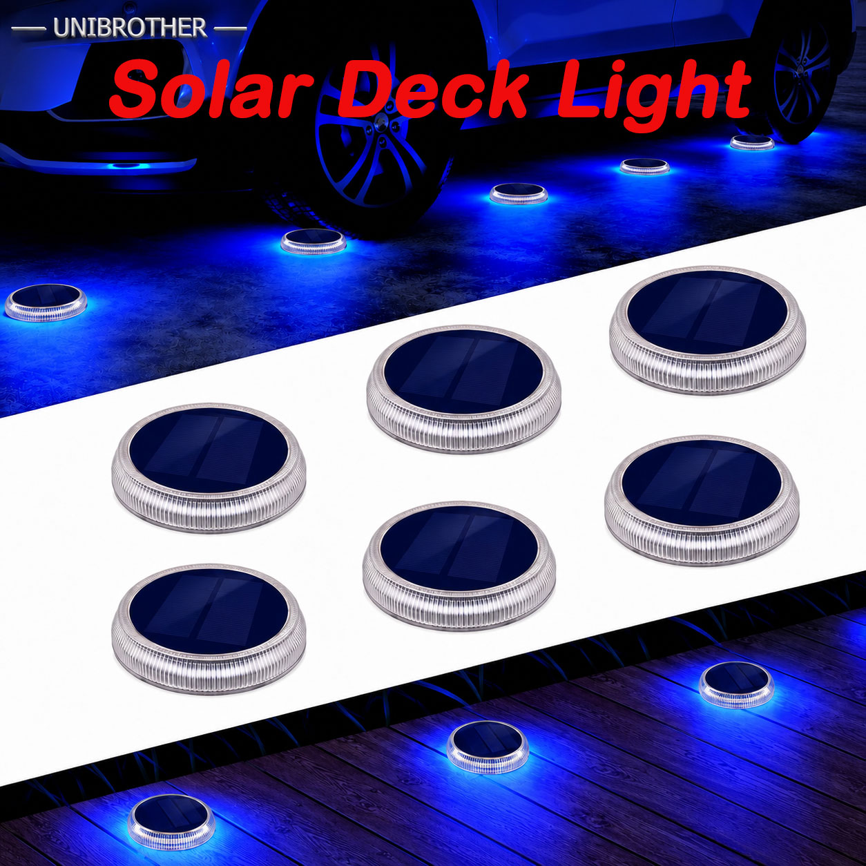 Outdoor Lighting Ground Fixtures - 24 Lampu Dek Tenaga Surya LED