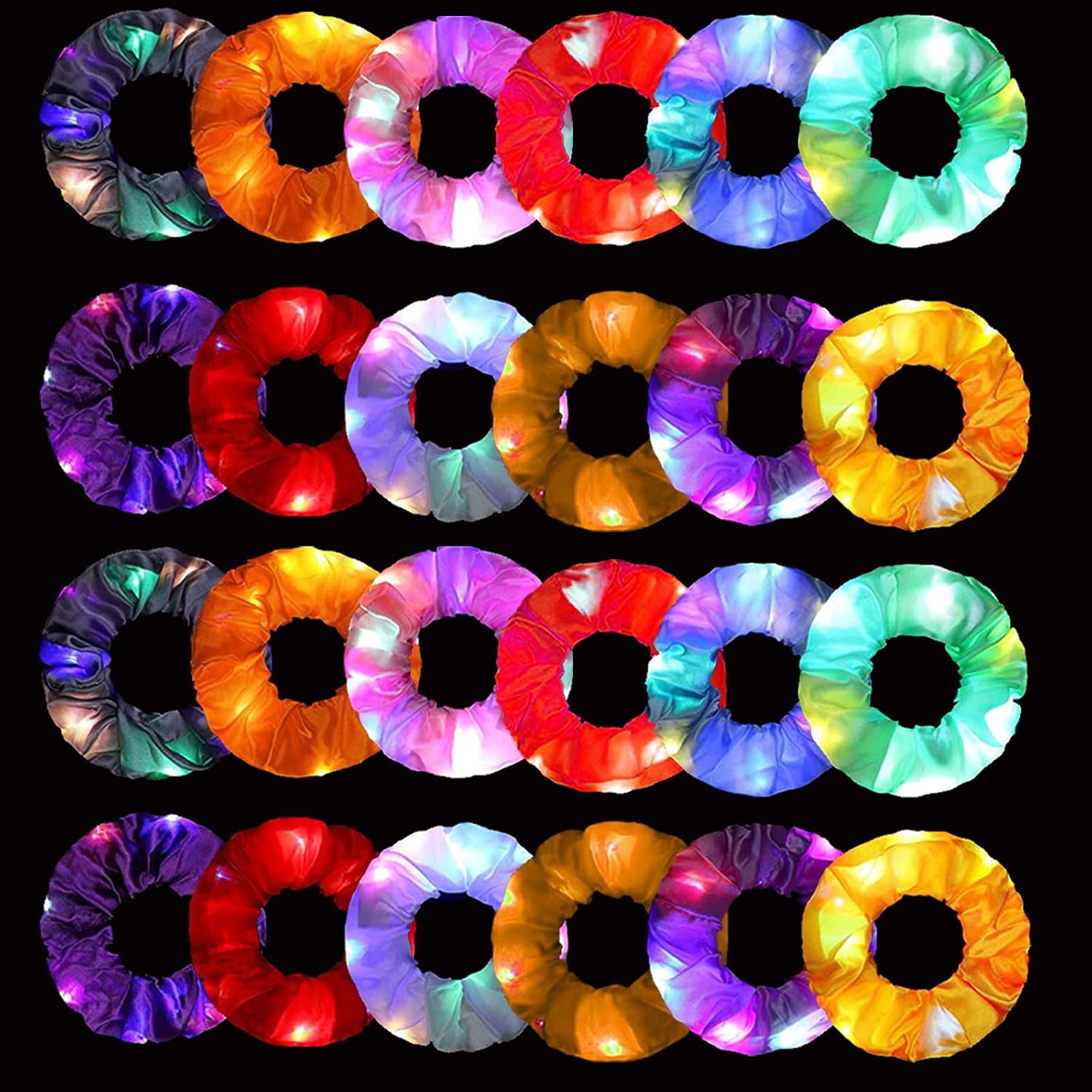 Outdoor Lighting Effects - 6 Buah Ikat Rambut LED Scrunchies,