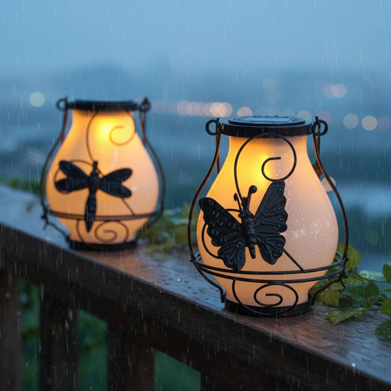 Outdoor Lighting For Patio - Lentera Kupu-kupu Tenaga Surya Tahan Air,