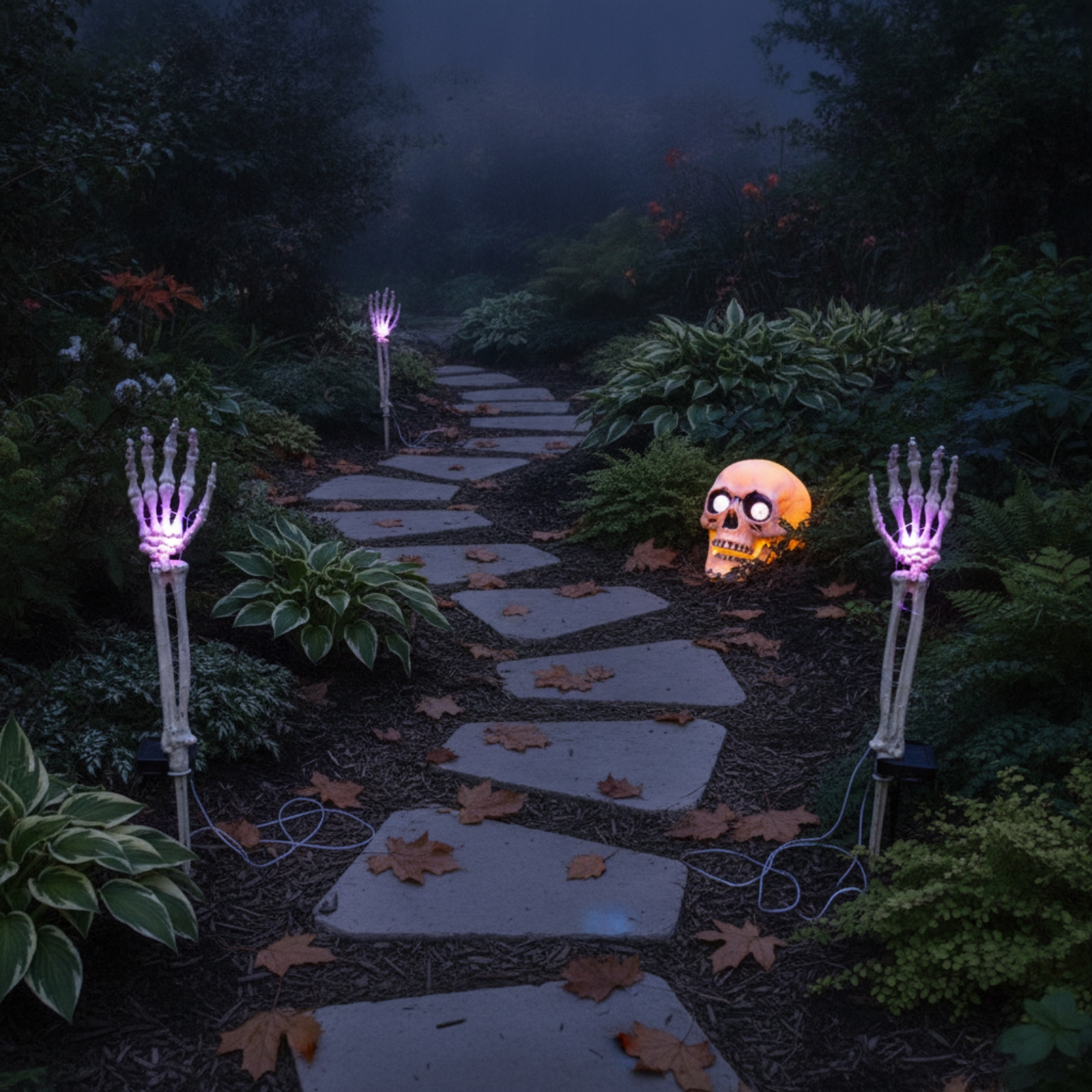 Outdoor Lighting In Ground - Lampu Tengkorak dengan Tiang Tanam, Lampu