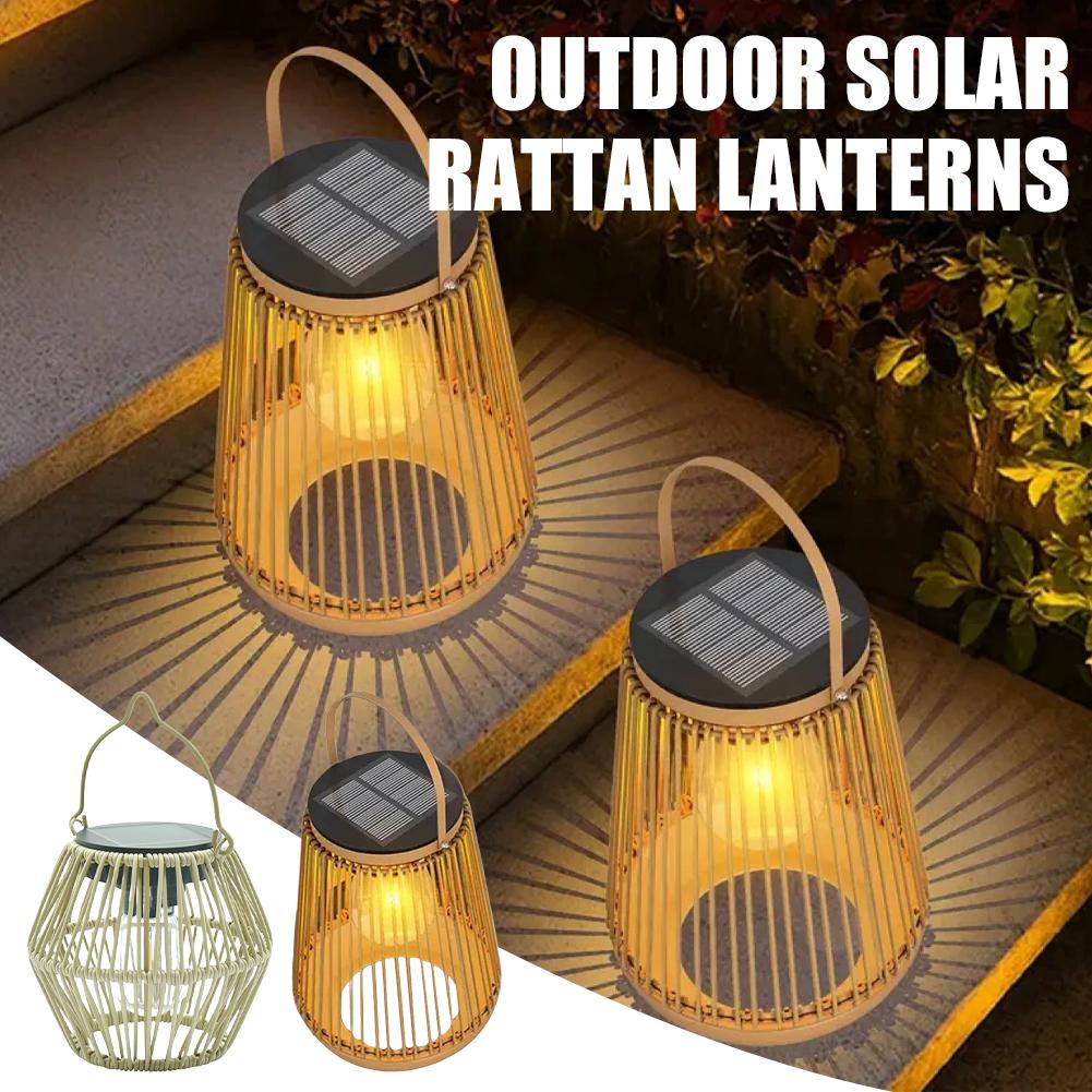 Outdoor Lighting For Patio - Lampu Rotan Tenaga Surya Tahan Air