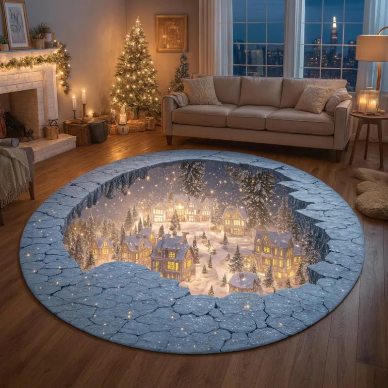 Outdoor Xmas Lighting Ideas - Karpet Desa Natal 3D, Karpet Kota