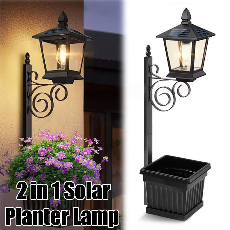 Outdoor Lighting For Patio - Lampu Pot Bunga 2-in-1 Tenaga Surya