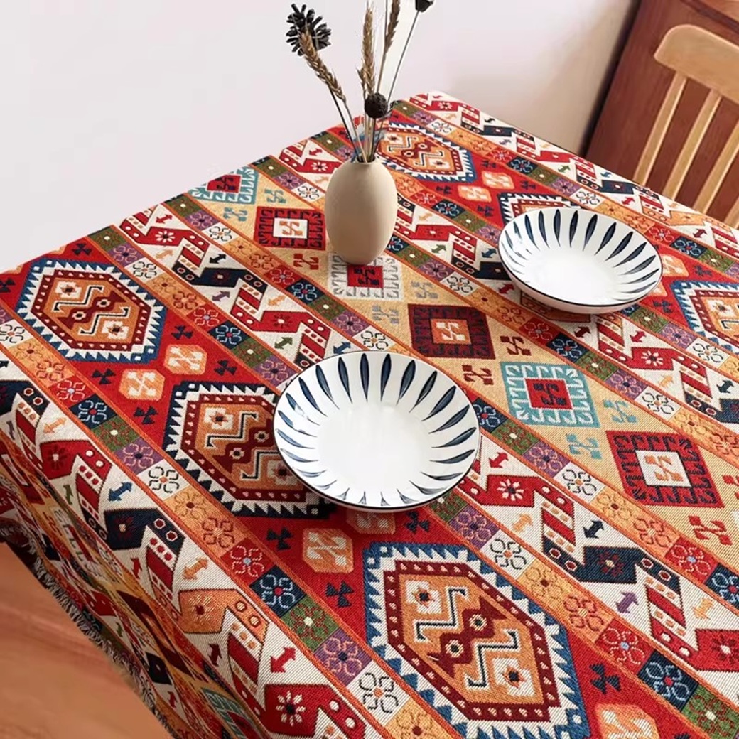 Outdoor Lighting Mediterranean Style - Taplak Meja Katun Linen Gaya Maroko