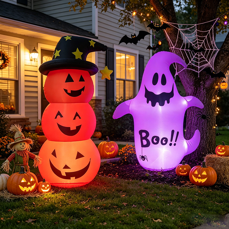 Outdoor Lighting Effects - Boneka Labu Tiup PVC yang Menyala,