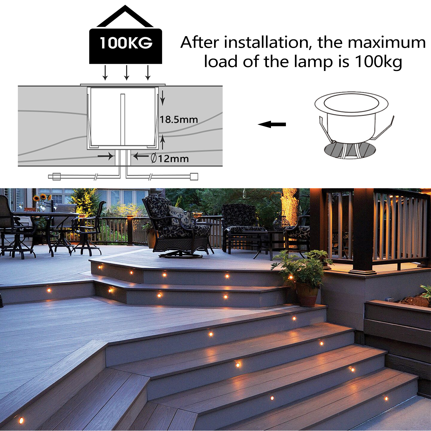QACA Kit lampu dek tersembunyi - Deck Step Light ulasan dan harga