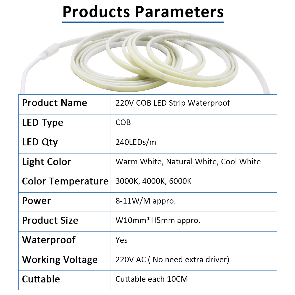 Lampu Strip LED COB Tahan Air  - Outdoor Lighting Extension Cord ulasan dan harga