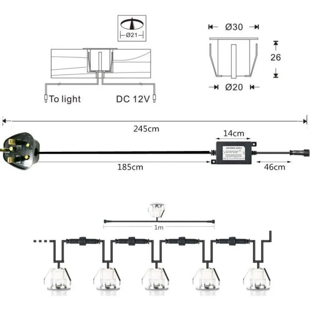 Lampu Dek LED Tersembunyi 32mm - Ground Light Recessed ulasan dan harga