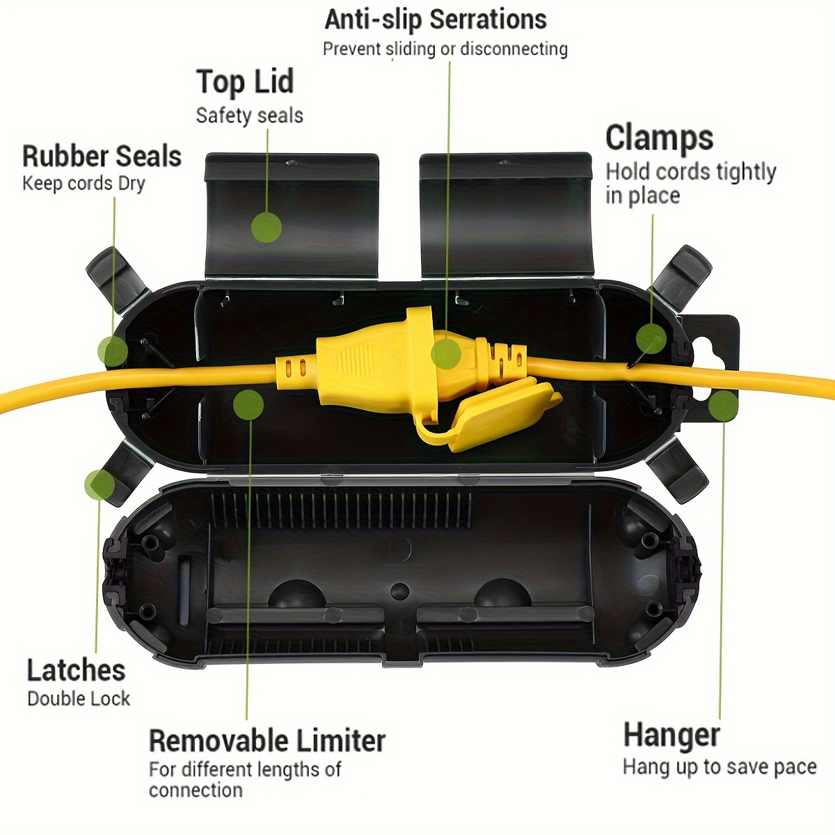 Tutup keamanan pelindung konek - Outdoor Lighting Extension Cord ulasan dan harga
