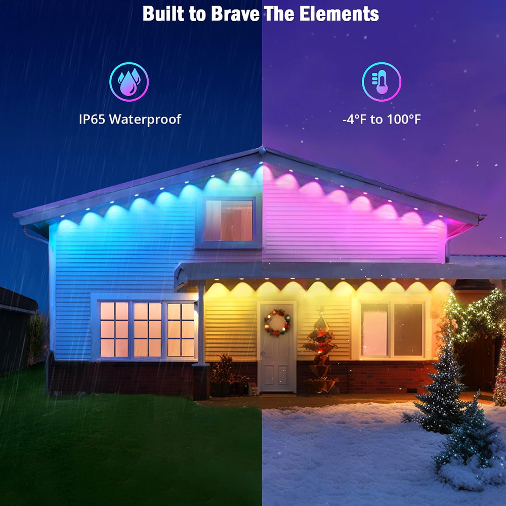 Lampu atap RGBIC cerdas, lampu - Outdoor Lighting Under Eaves ulasan dan harga
