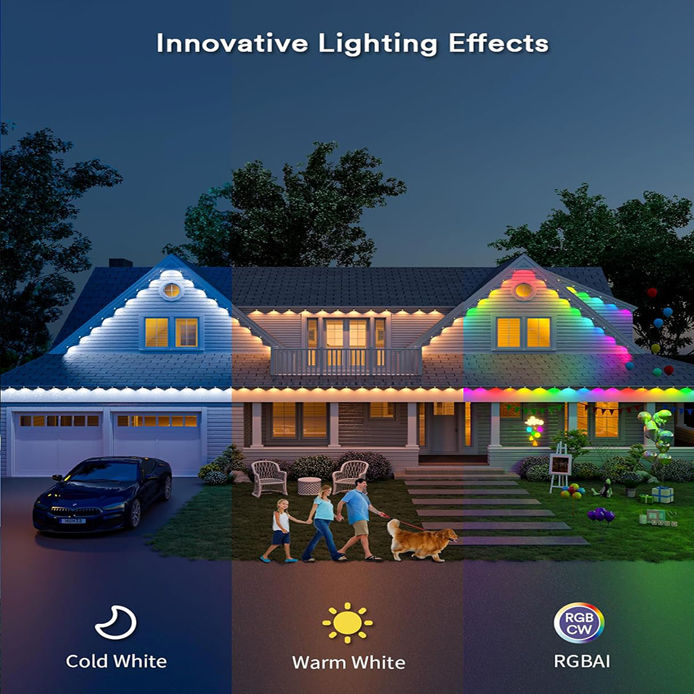 Lampu atap RGBIC cerdas, lampu - Outdoor Lighting Under Eaves ulasan dan harga