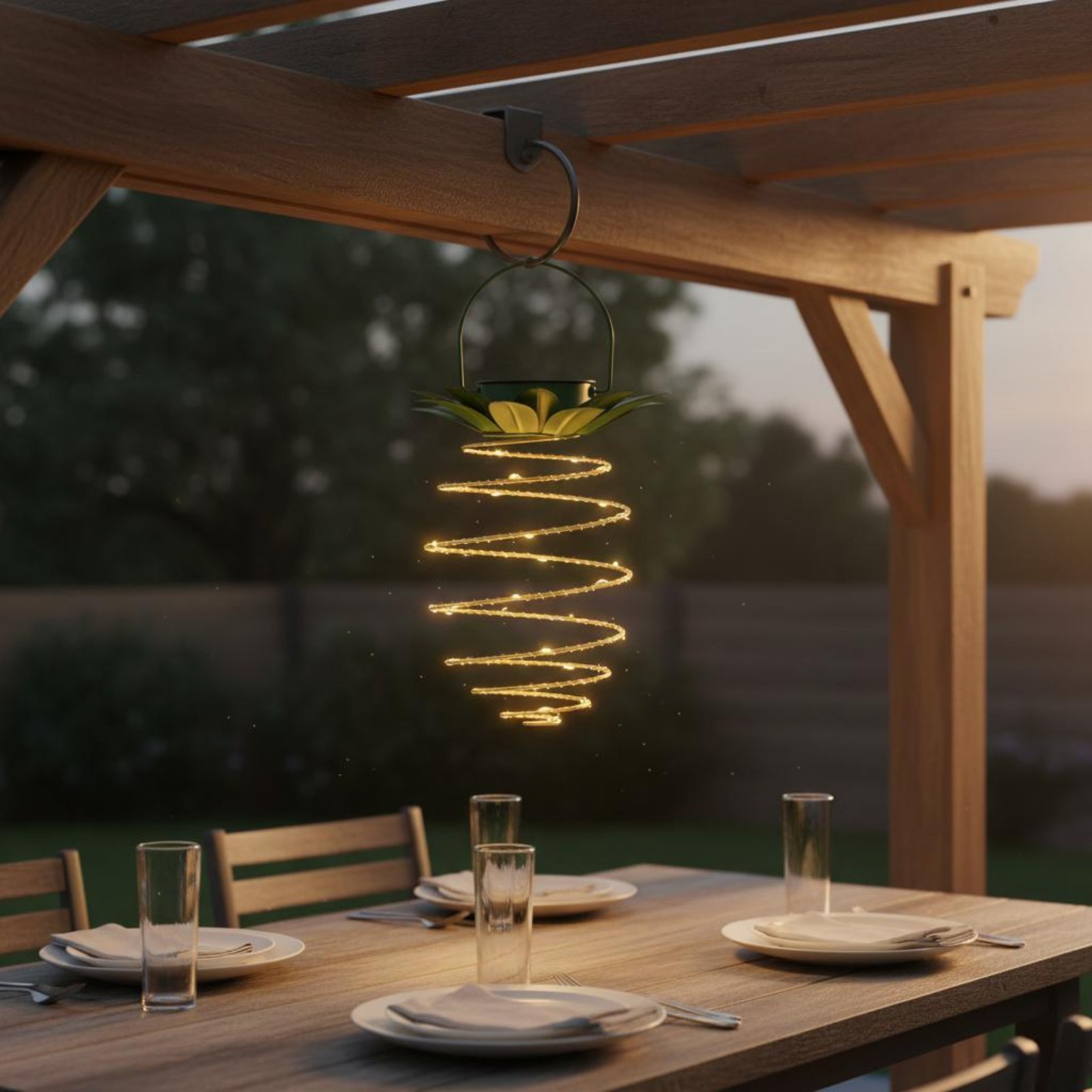2 Buah Lampu Nanas Tenaga Sury - Outdoor Lighting For Patio ulasan dan harga