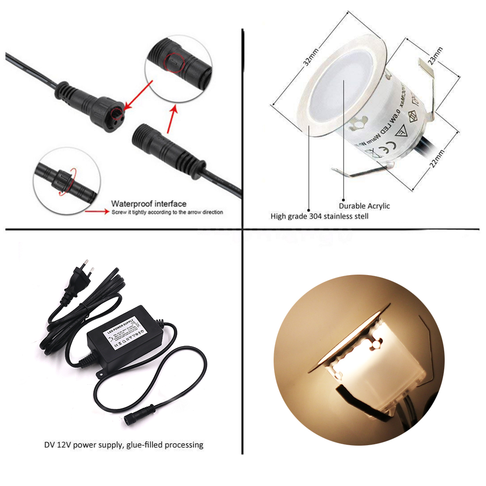 DC12V Lampu Dek LED IP67 Lampu - Deck Step Light ulasan dan harga