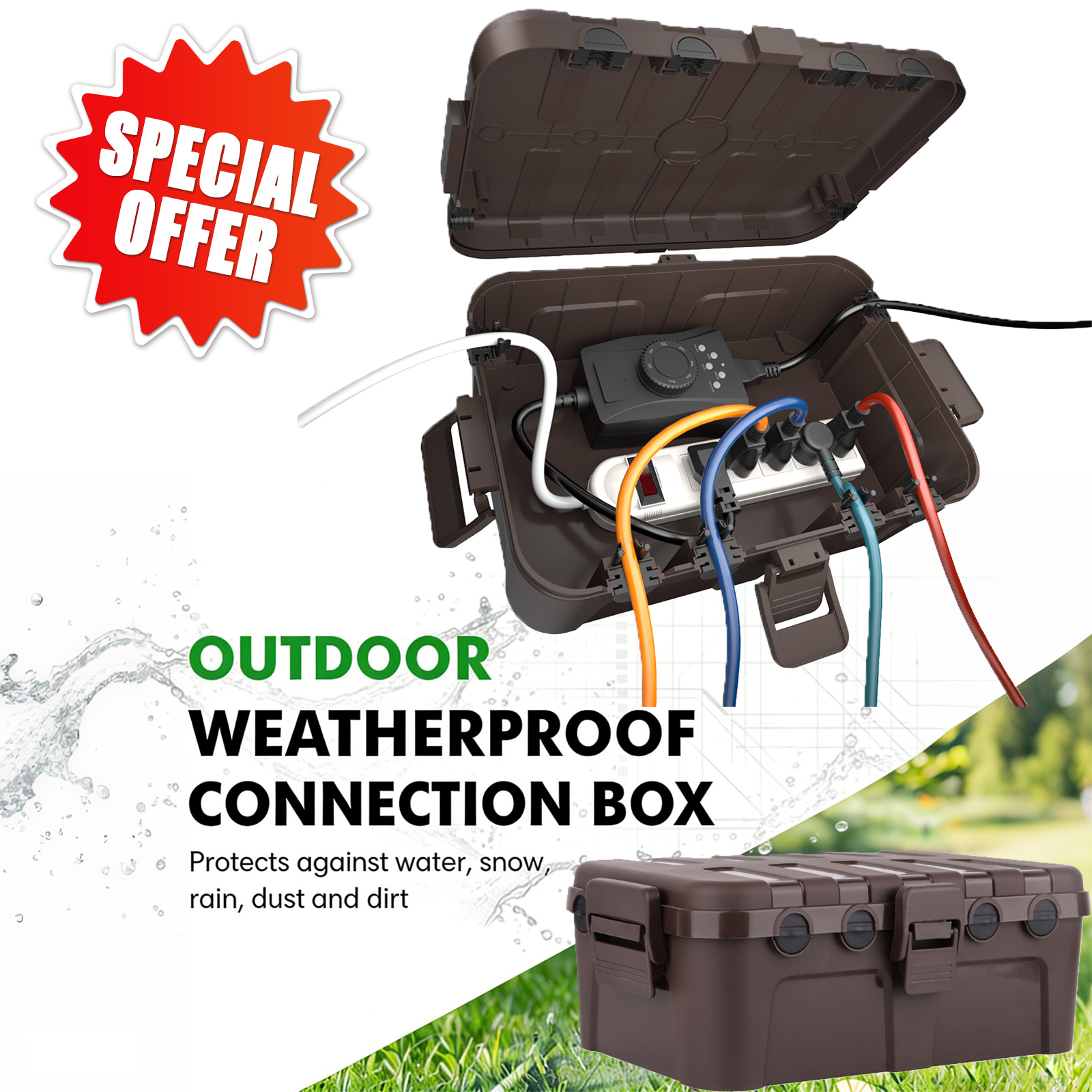 Kotak Listrik Tahan Air Besar, - Outdoor Lighting Extension Cord ulasan dan harga