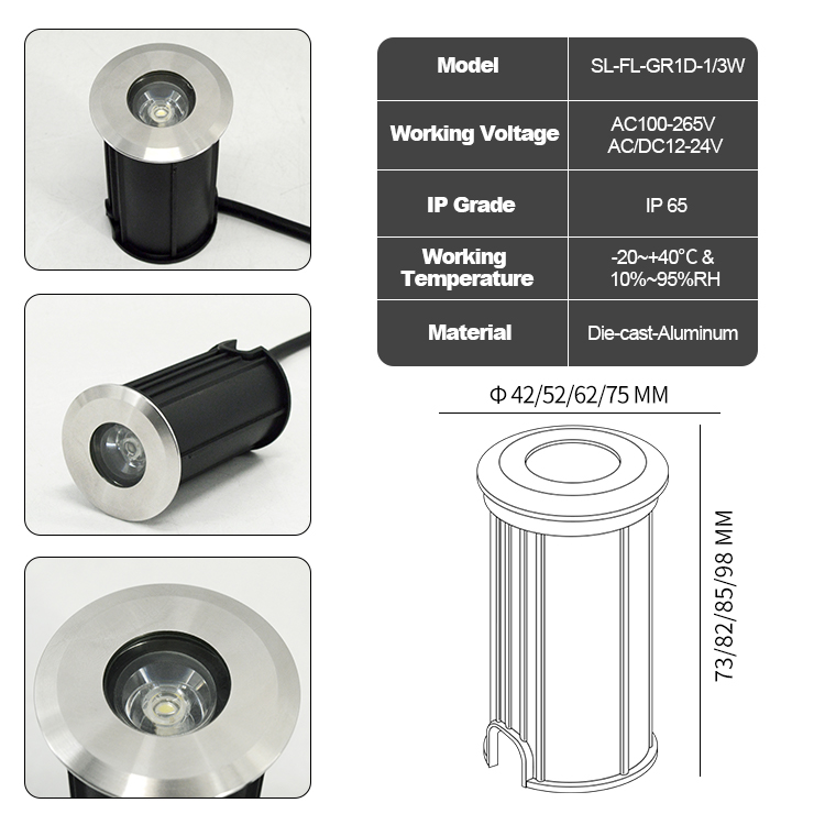 Lampu Sorot LED Taman 1W/3W DC - Ground Light Recessed ulasan dan harga