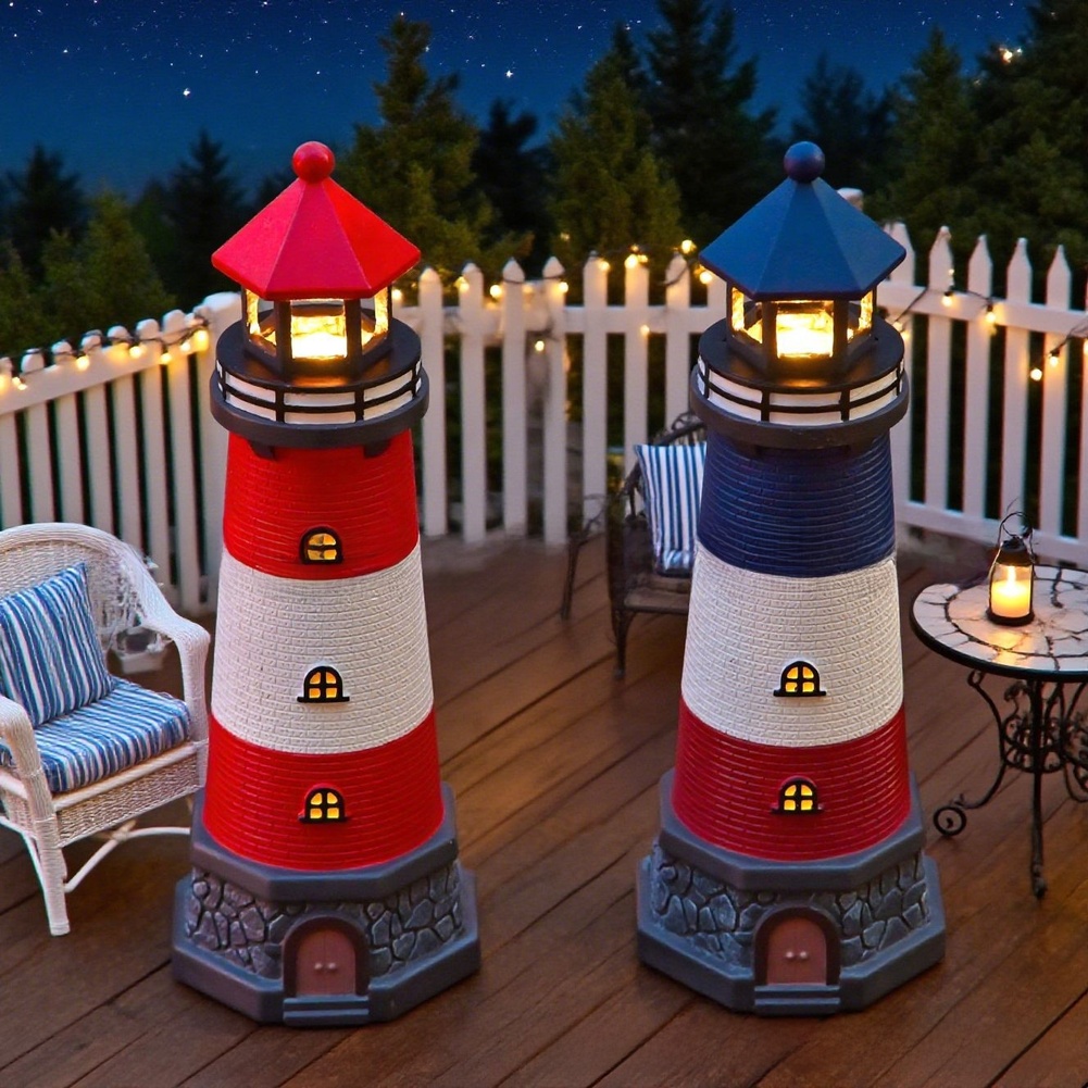 Mercusuar Resin Tenaga Surya B - Outdoor Lighting Mediterranean Style ulasan dan harga