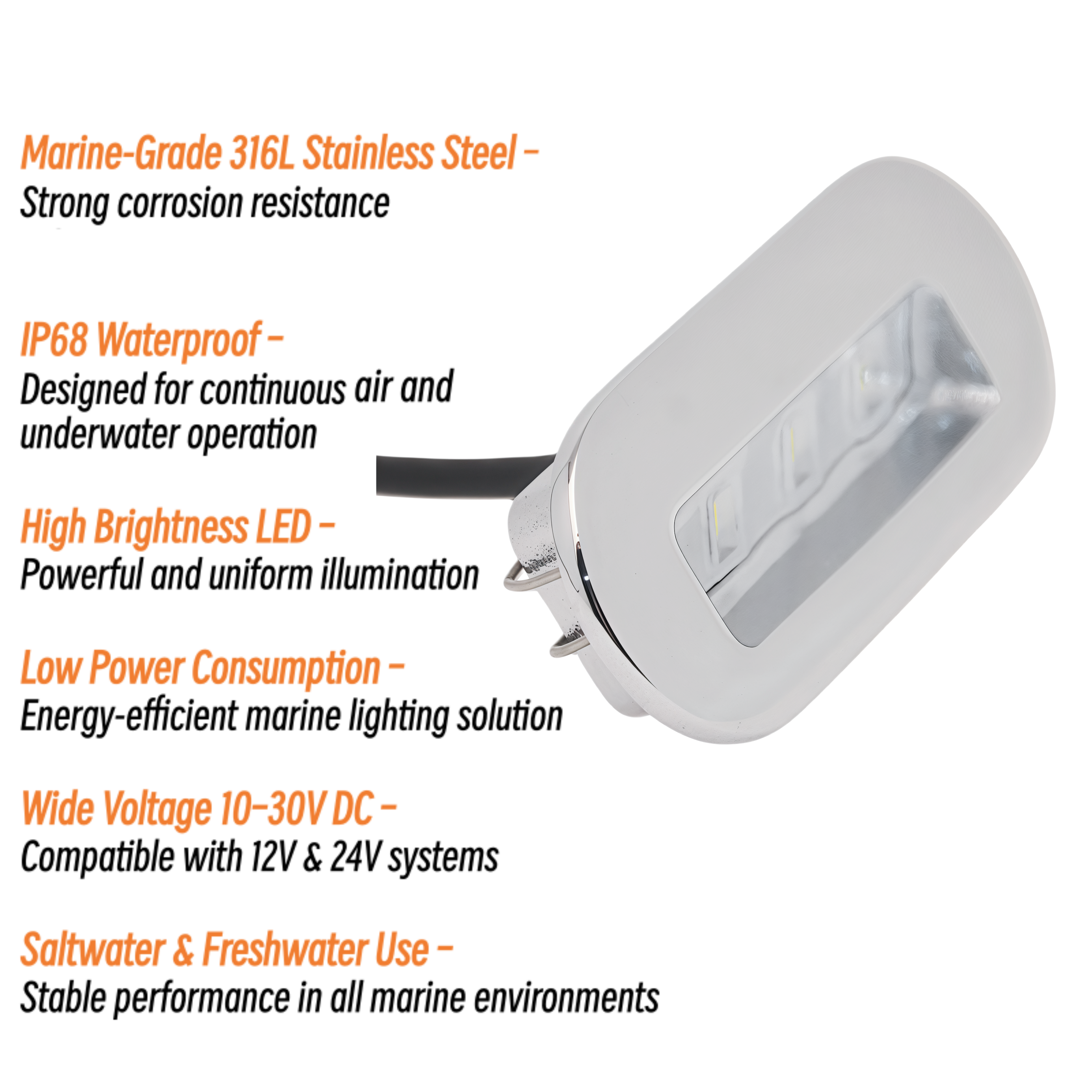 Lampu LED 3W 12V 24V untuk Kap - Deck Step Light ulasan dan harga