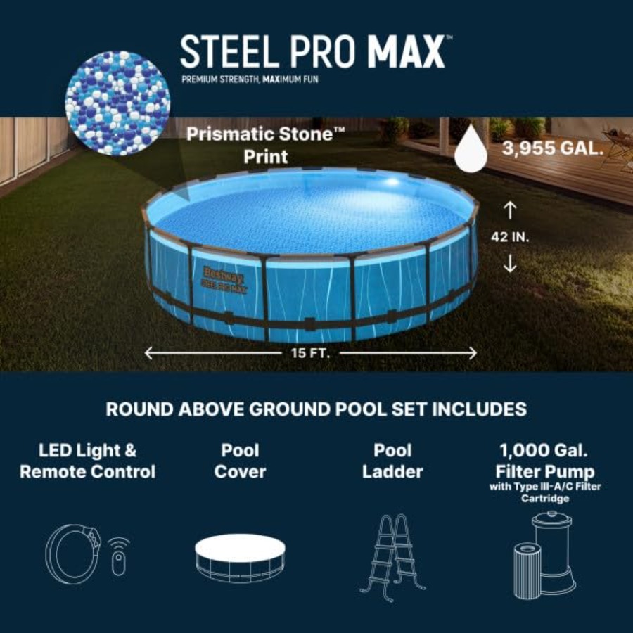 Kolam Renang di Atas Tanah 15' - Outdoor Lighting In Ground ulasan dan harga