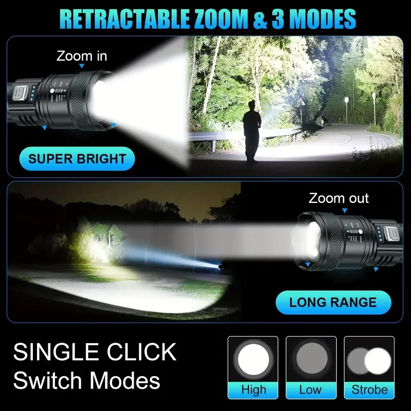 Senter LED Taktis 2000LM USB I - Outdoor Lighting Quality ulasan dan harga